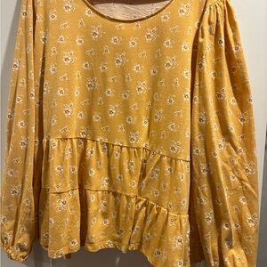 Floral Mustard Women's Top